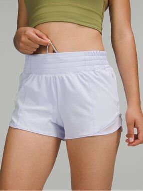 Lululemon Hotty Hot Low Rise athletic shorts in a light purple size 14
